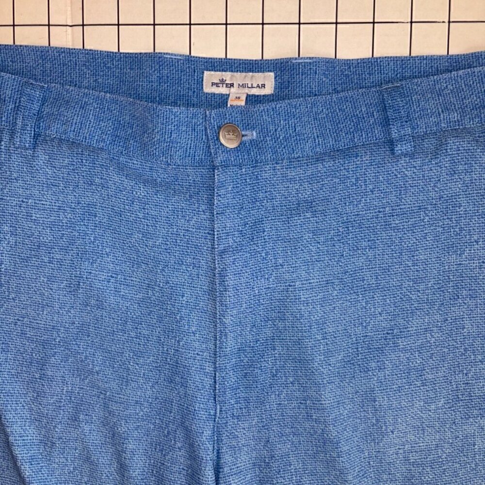 Men's Peter Millar Blue Flat Front Shorts - size 38 - Picture 3 of 7